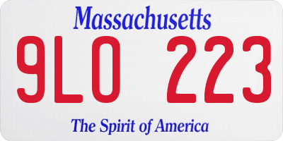 MA license plate 9LO223