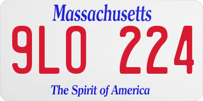 MA license plate 9LO224