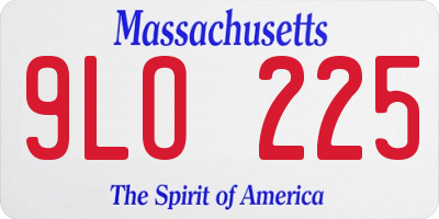 MA license plate 9LO225