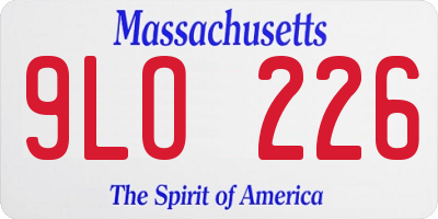 MA license plate 9LO226
