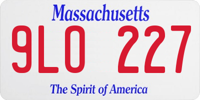 MA license plate 9LO227