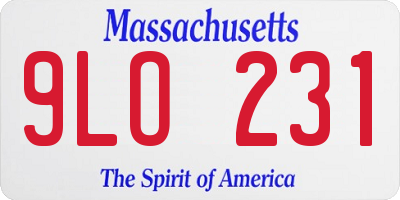 MA license plate 9LO231