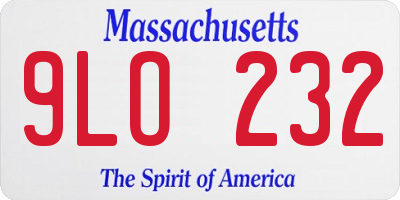 MA license plate 9LO232