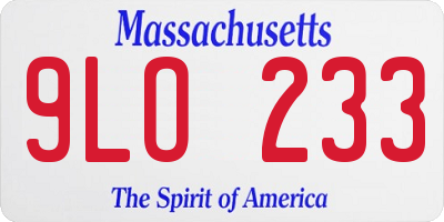 MA license plate 9LO233