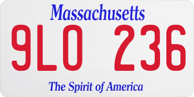 MA license plate 9LO236