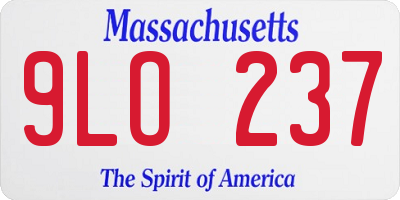 MA license plate 9LO237