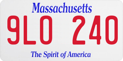 MA license plate 9LO240