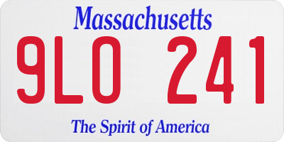 MA license plate 9LO241