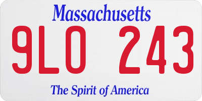 MA license plate 9LO243