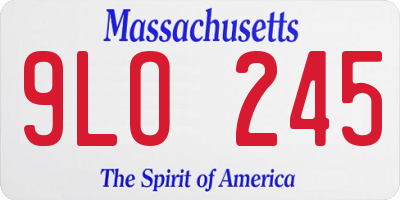 MA license plate 9LO245