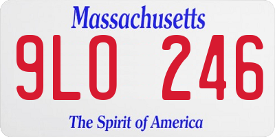 MA license plate 9LO246