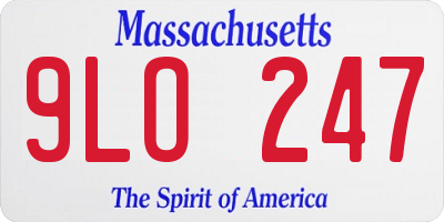 MA license plate 9LO247