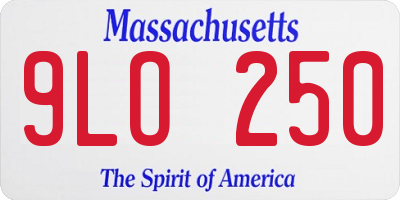 MA license plate 9LO250