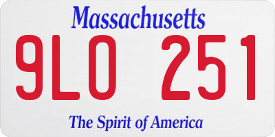 MA license plate 9LO251