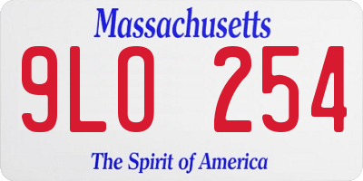 MA license plate 9LO254