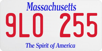 MA license plate 9LO255