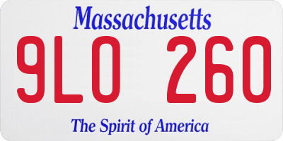 MA license plate 9LO260