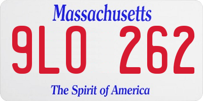 MA license plate 9LO262