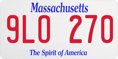 MA license plate 9LO270