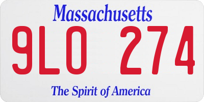 MA license plate 9LO274