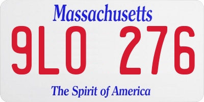 MA license plate 9LO276