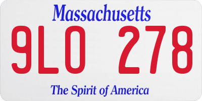 MA license plate 9LO278