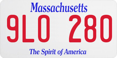 MA license plate 9LO280