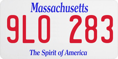 MA license plate 9LO283