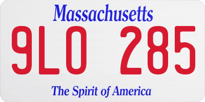 MA license plate 9LO285
