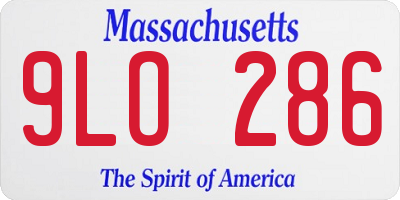 MA license plate 9LO286