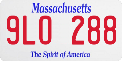 MA license plate 9LO288