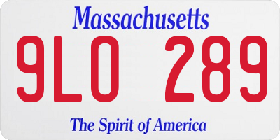 MA license plate 9LO289