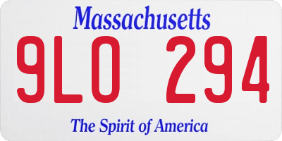 MA license plate 9LO294