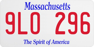 MA license plate 9LO296