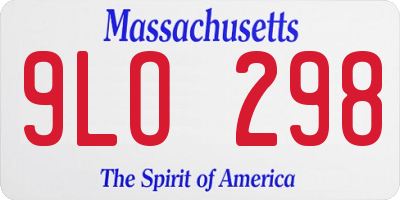 MA license plate 9LO298