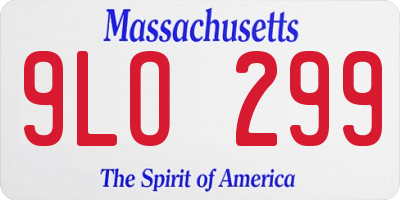 MA license plate 9LO299