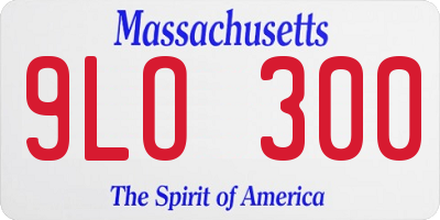 MA license plate 9LO300