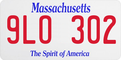 MA license plate 9LO302