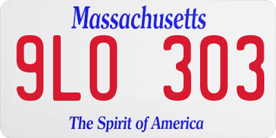 MA license plate 9LO303