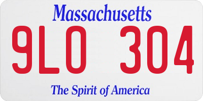 MA license plate 9LO304