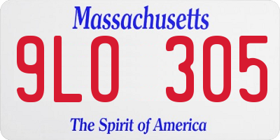 MA license plate 9LO305