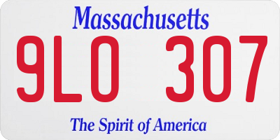 MA license plate 9LO307