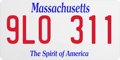 MA license plate 9LO311
