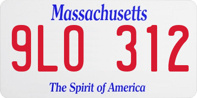 MA license plate 9LO312