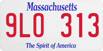 MA license plate 9LO313