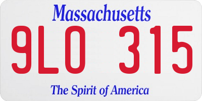 MA license plate 9LO315