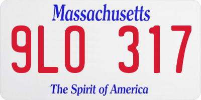 MA license plate 9LO317