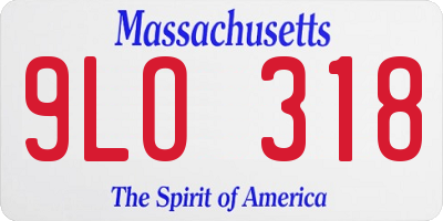 MA license plate 9LO318