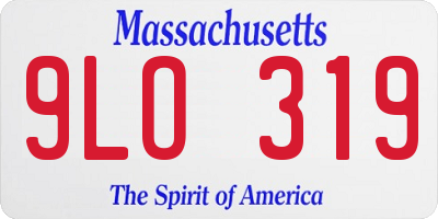 MA license plate 9LO319
