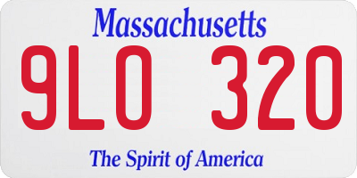 MA license plate 9LO320